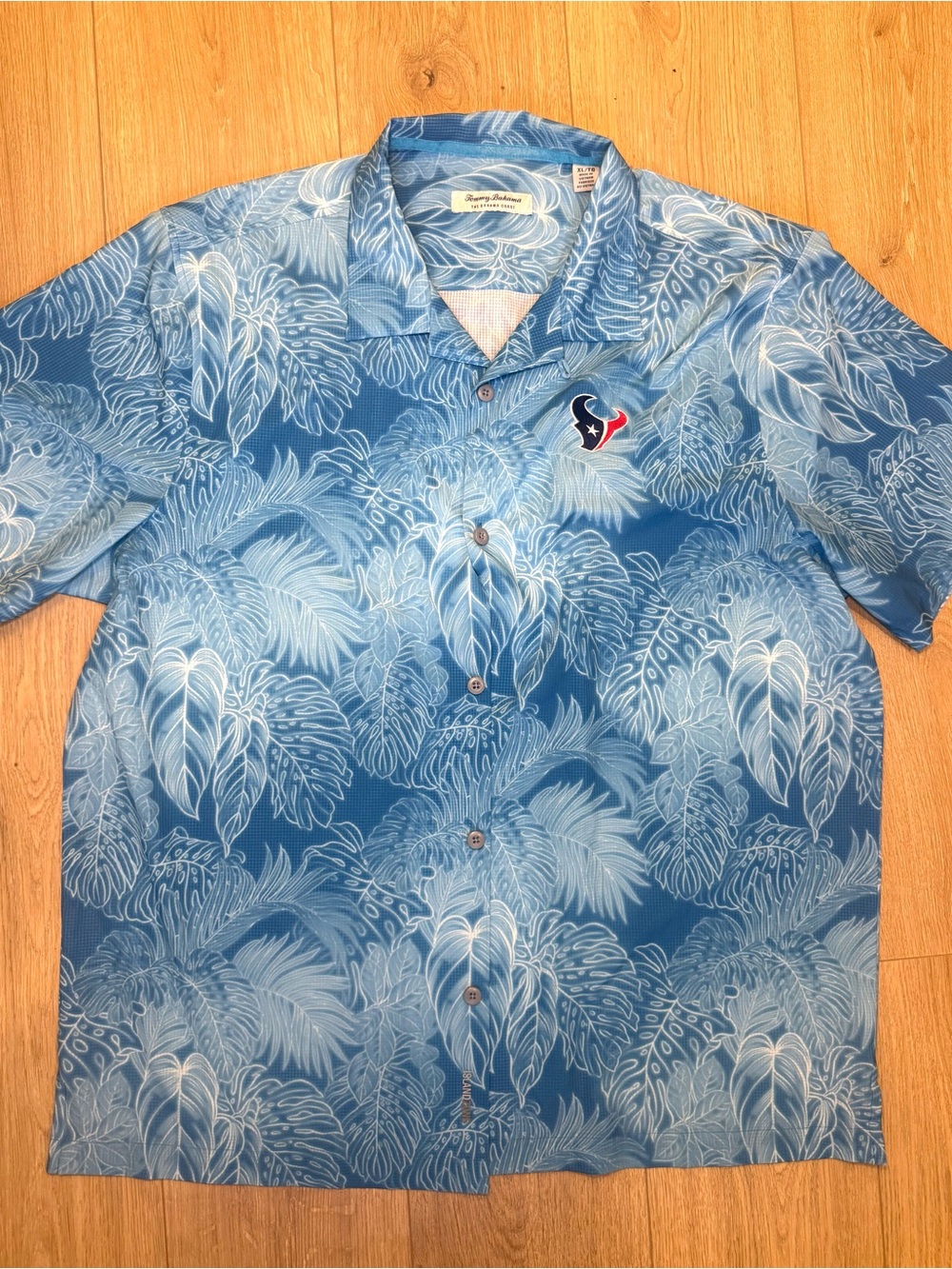 Tommy Bahama NFL Texans Print Camp Shirt sz XL